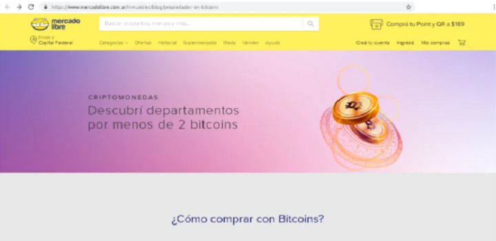 A maior plataforma e-commerce da América Latina, o Mercado Livre, acaba de criar uma seção dedicada à compra e venda de imóveis com Bitcoin (BTC).
