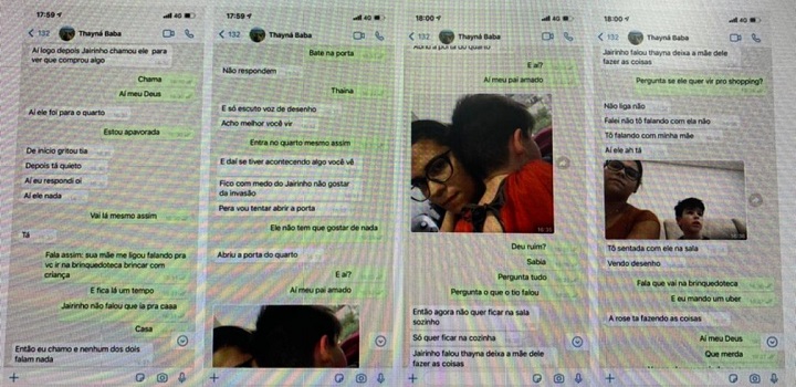 Mensagens haviam sido apagadas pelo casal e foram recuperadas pela polícia