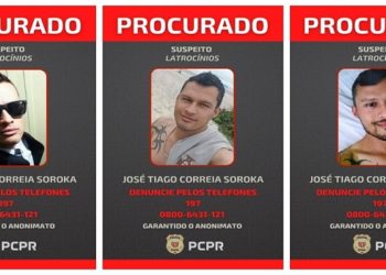 Polícia Civil divulgou cartazes com foto do suspeito — Foto: Polícia Civil
