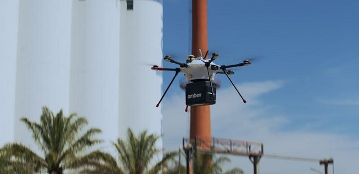 Ambev entrega por drones