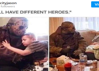 Não estamos chorando, você que está! Um cosplayer de Jason Voorhees, conhecido como SteelCityJason, compartilhou fotos em seu Instagram da visita que fez a um jovem fã, chamado Declan