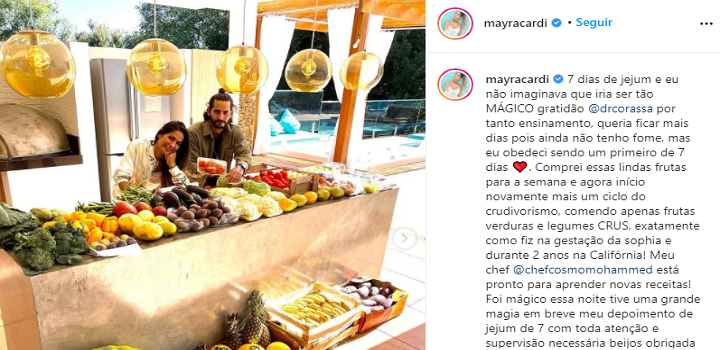 Jejum de Mayra Cardi: Associação Brasileira de Nutrição explica que não existem evidências científicas sobre a segurança da prática e que são necessários mais 'estudos controlados e randomizados'.