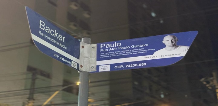 Prefeitura de Niterói já iniciou a instalação das 46 placas da Rua Ator Paulo Gustavo, em Icaraí