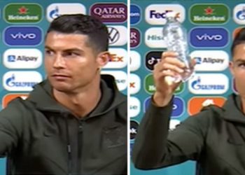 Cristiano Ronaldo recomenda beber água e não Coca-Cola