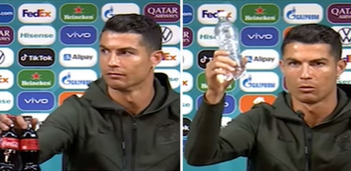 Cristiano Ronaldo recomenda beber água e não Coca-Cola
