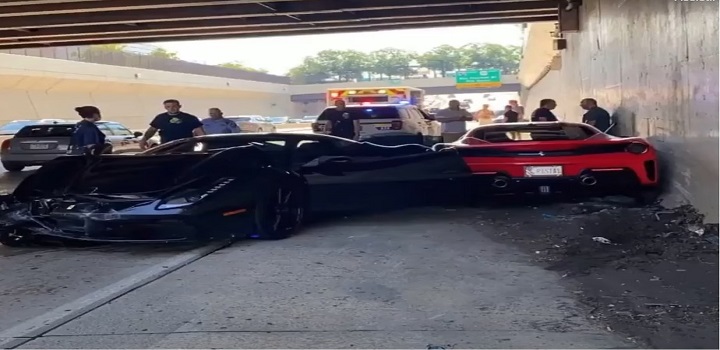 Batida entre 3 ferraris nos EUA