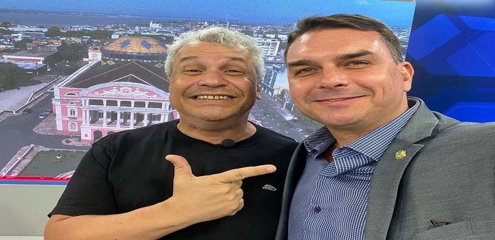 Sikera Jr e Flavio Bolsonaro no programa