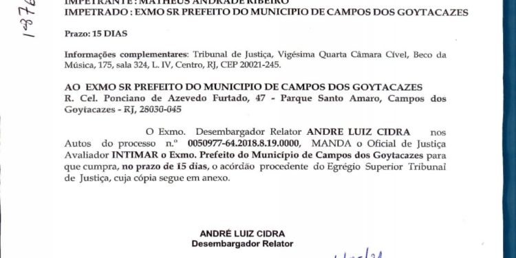 Pedido de busca e apreensão no governo Wladimir Garotinho