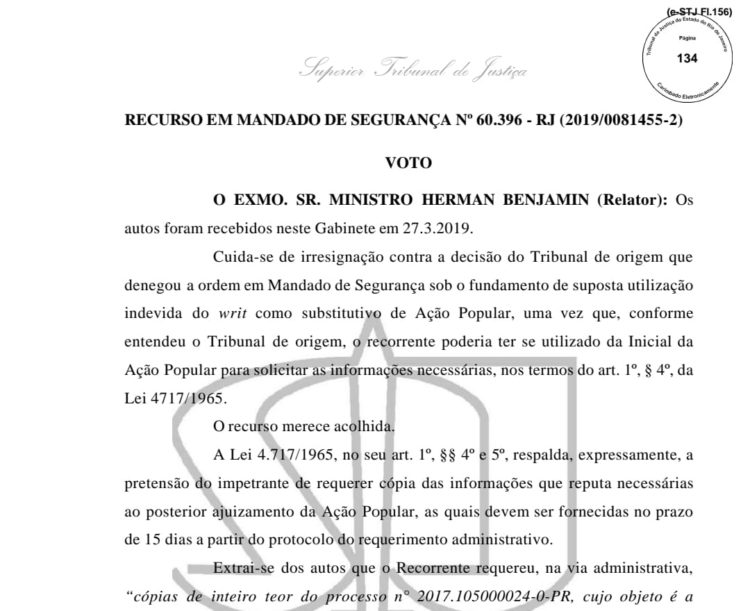Cópia do processo do STJ