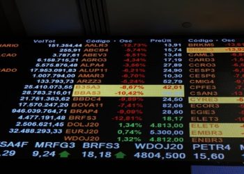 Nesta segunda-feira (19), o principal índice da bolsa recuou 1,24%, aos 124.394 pontos