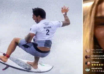 Protesto de Yasmin Brunet após Gabriel Medina ser eliminado