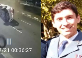 O tenente Finelli Tavares, de 25 anos, morreu ao ser arremessado para fora do veículo