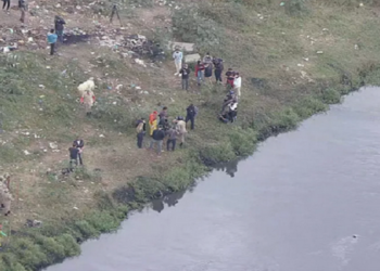 Policiais encontram ossada durante busca por informações que possam levar ao paradeiro de três crianças em Belford Roxo — Foto: Reprodução/ TV Globo