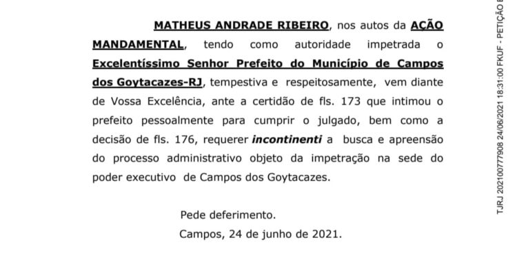 Peça inicial do mandado de segurança