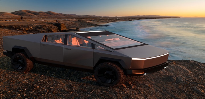 Tesla Cybertruck, que provavelmente estará à venda a partir fim do ano, será capaz de girar as quatro rodas,