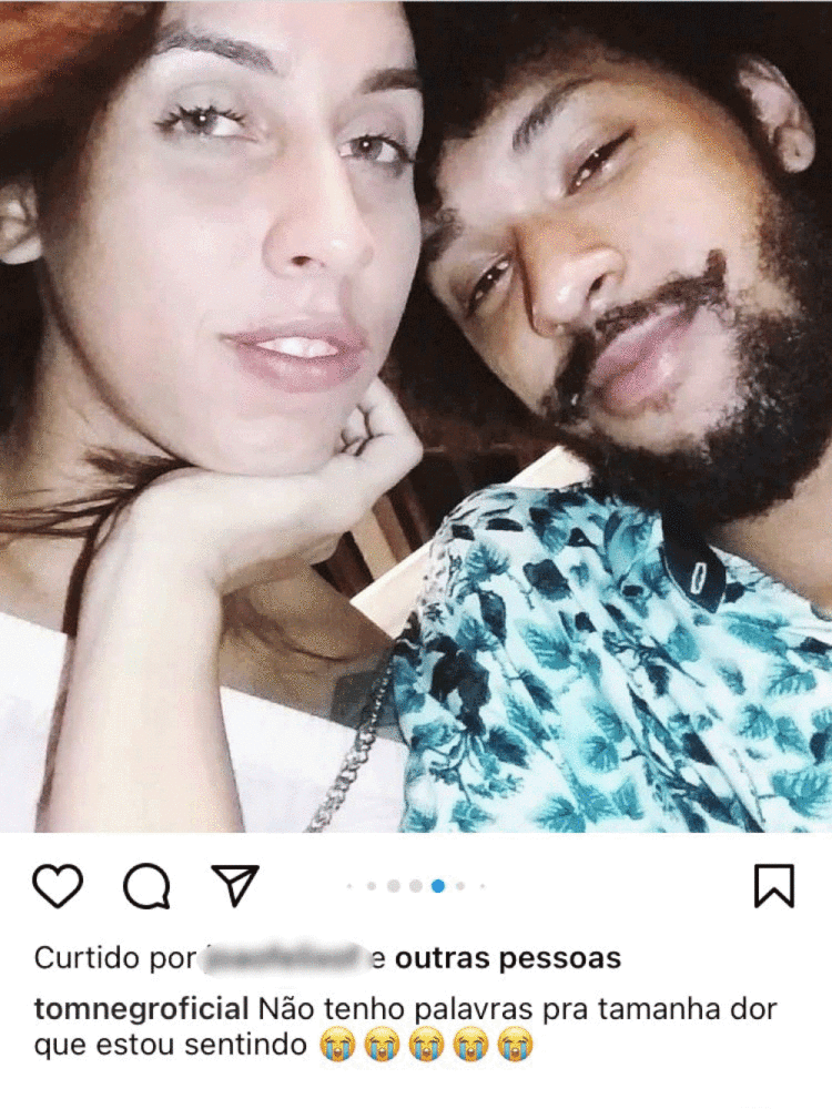 Lorena Muniz e Tom Negro em foto na página oficial dele nas redes sociais — Foto: Reprodução/Arquivo pessoal
