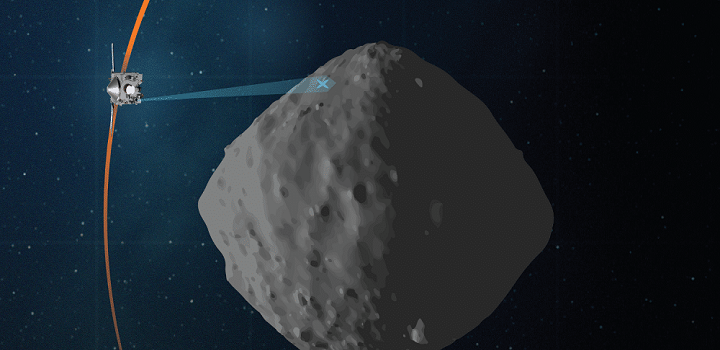 Imagem do asteroide Bennu construída a partir de 12 imagens coletadas por nave