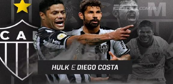As duas maiores contratações do Atlético-MG: Hulk e Diego Costa recebem salários nível Europa (Foto: Divulgação)