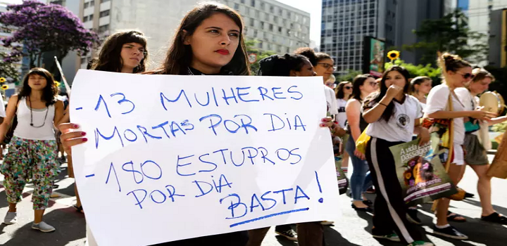 Protesto em Curitiba contra a violência e o feminicídio
Foto: Dario Oliveira/NurPhoto via Getty Images)
