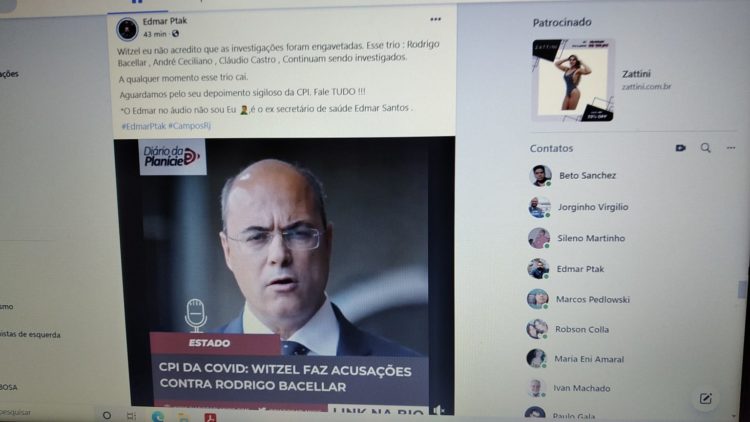 Gabinete do ódio de Campos ataca Bacellar, Claudio Castro e Ceciliano