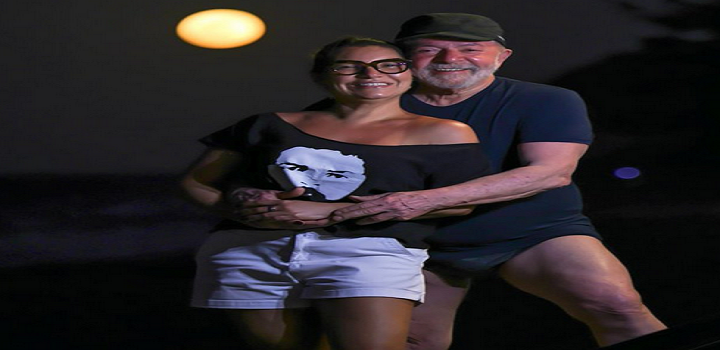 Lula aparece com perna musculosa em foto com noiva