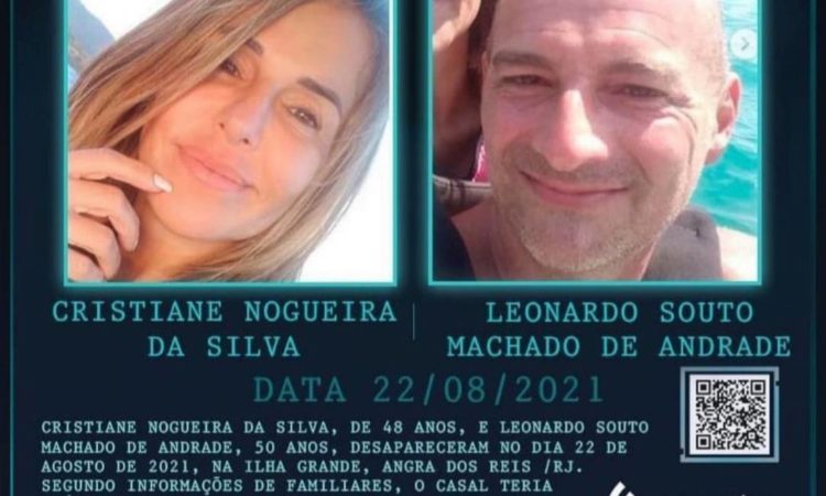 Polícia Civil suspeita que o barco onde estava o casal desaparecido em Angra dos Reis tenha afundado