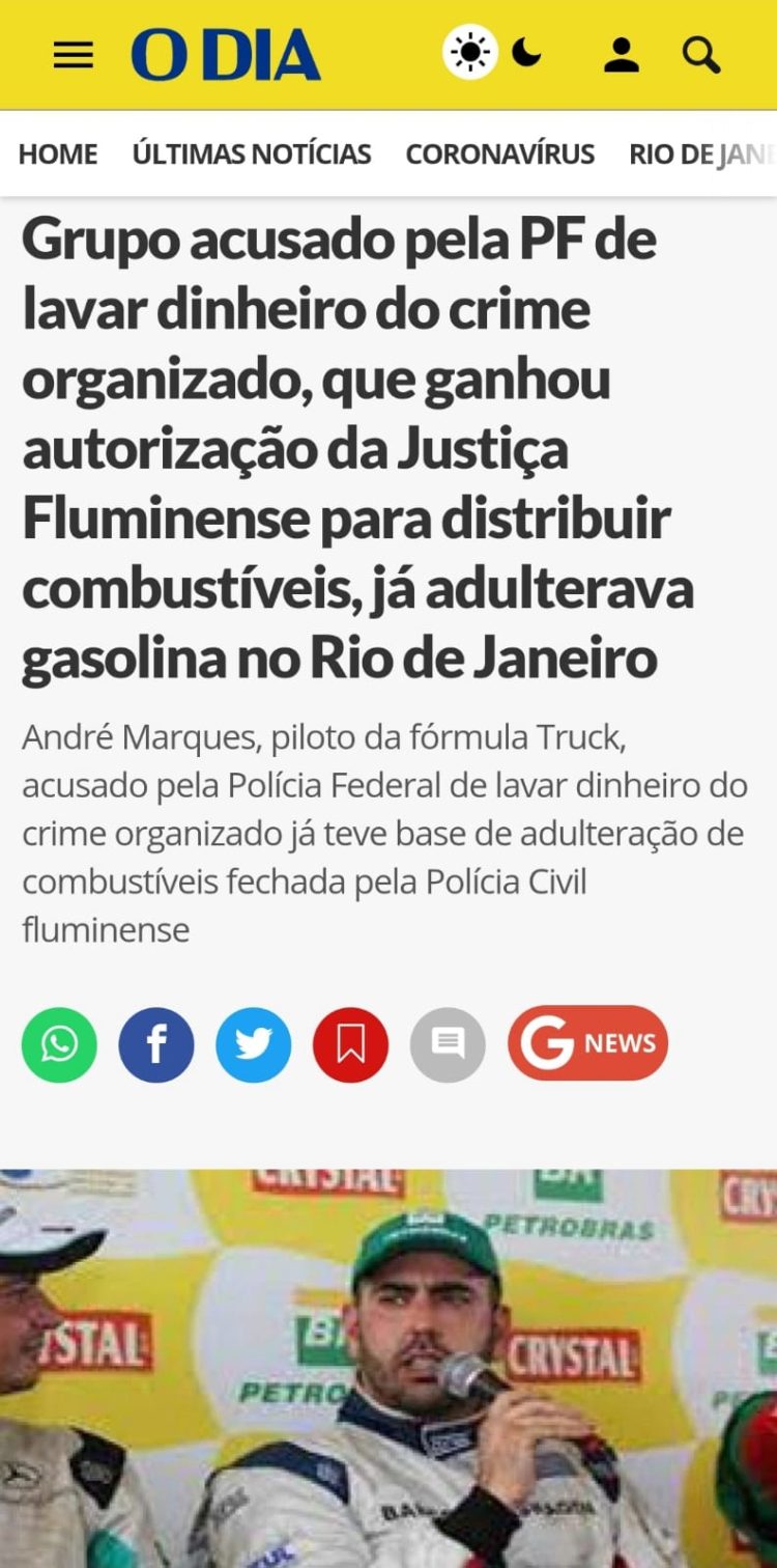 Fraude combustíveis: Piloto de fórmula Truck investigado pela Polícia Federal