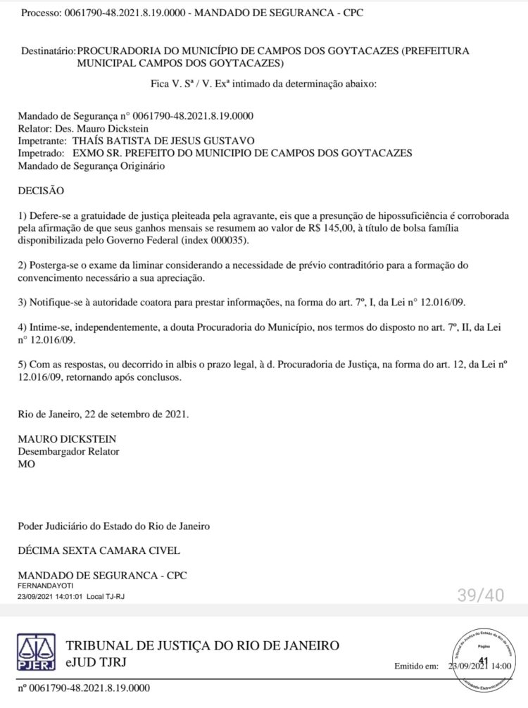 Campos-RJ: TJRJ manda prefeitura entregar documentos sobre contrato suspeito