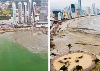 Alargamento no Molhe da Barra Sul, na Praia Grande de Balneário Camobriú — Foto: Secom/Balenário Camboriú