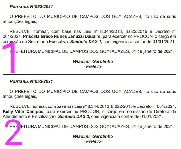 OAB-Campos-RJ: Integrante da OAB mulher tem cargos no governo Wladimir Garotinho em Campos-RJ
