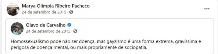 Postagem de promotora do DF com teor preconceituoso — Foto: Facebook/Reprodução