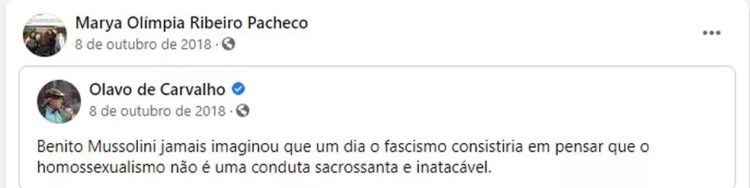 Postagem de promotora do DF com teor preconceituoso — Foto: Facebook/Reprodução