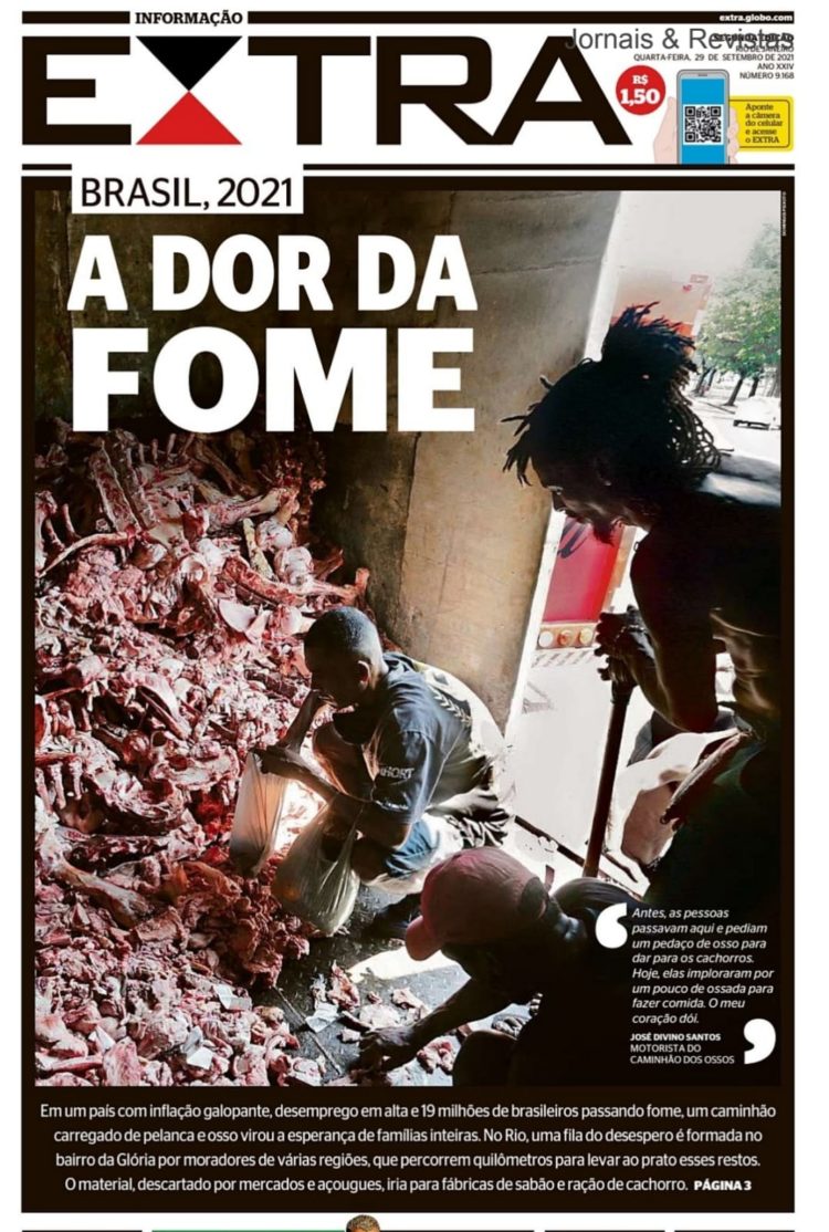 Fome no Brasil: no Rio de Janeiro as pessoas catam restos de ossos de animais para enfrentar a dor da fome