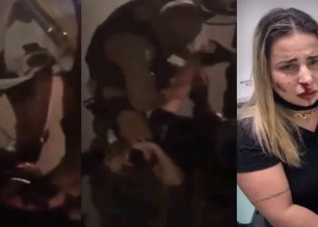 policial militar foi flagrado agredindo uma mulher durante uma abordagem em Curitiba, na última sexta-feira (22).