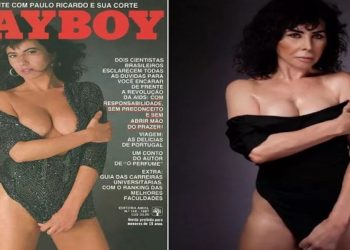 Claudia Alencar repete pose de capa da Playboy após 34 anos Aos 71 anos de idade, atriz foi musa da década de 1980