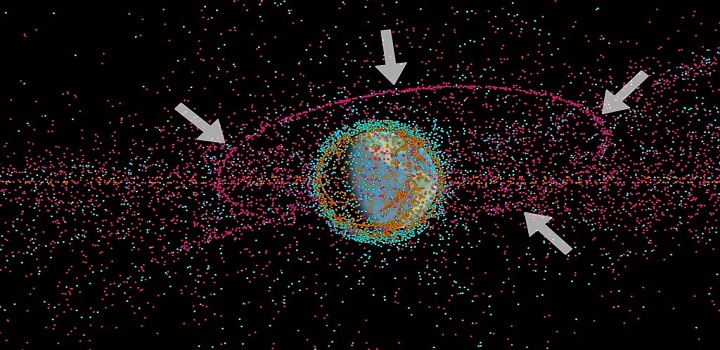Mapa identifica lixo espacial em volta da Terra