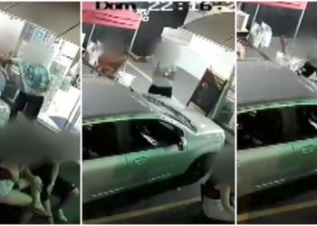 Um homem foi flagrado agredindo a própria esposa em Araraquara, no interior de São Paulo. A mulher estava grávida de oito semanas no momento do ataque e segurava no colo a filha de 2 anos do casal.