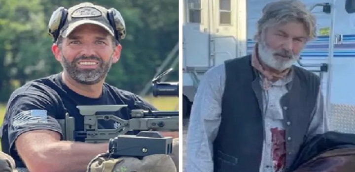 Filho de Trump causa revolta ao ironizar Alec Baldwin por tiro acidental que matou diretora em set