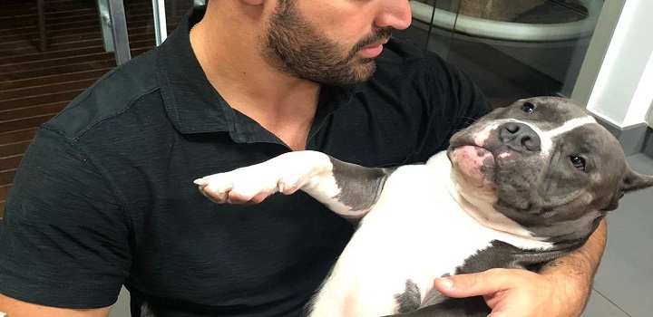 Giuliano Conte com o cachorro Weiser Foto: Arquivo pessoal