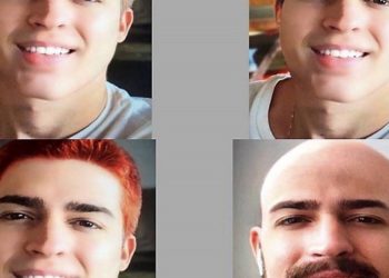 imagens mostram Marcos Vitor Aguiar Dantas Pereira, de 22 anos, com os cabelos ruivos e pretos, com e sem barba e até careca. A denúncia de uma prima, hoje com 13 anos, deu início às investigações sobre a conduta do rapaz.