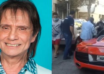 Roberto Carlos foi flagrado por fãs após seu carro parar na rua por falta de combustível