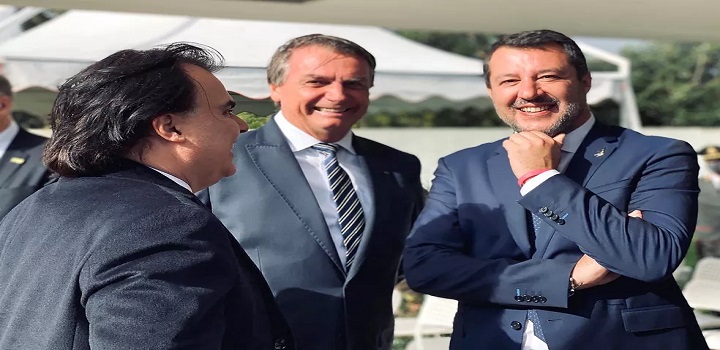 Jair Bolsonaro e Matteo Salvini se encontram na Itália