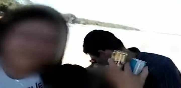 Vídeo mostra Rosinaldo beija a cabeça da menina e a filmagem, que era feita pela esposa de Rosinaldo, termina - (CREDITO: CAMPO GRANDE NEWS)