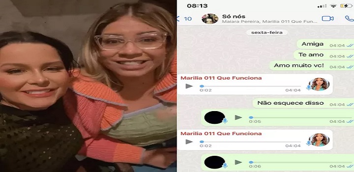 Maraisa, da dupla com Maiara, mostrou em seu Twitter nesta segunda-feira (8) um print da última conversa que teve Marília Mendonça, horas antes do acidente aéreo que matou a cantora em Piedade de Caratinga (MG) na última sexta-feira (5). No registro, é possível ver as duas trocando declarações de carinho.