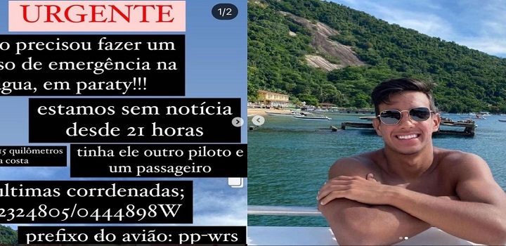 Postagem informa que aeronave de prefixo PP-WRS, com três pessoas, precisou realizar pouso de emergência sobre a água na região de Paraty