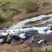 Avião de pequeno porte caiu em uma cachoeira na zona rural de Piedade de Caratinga — Foto: Redes Sociais
