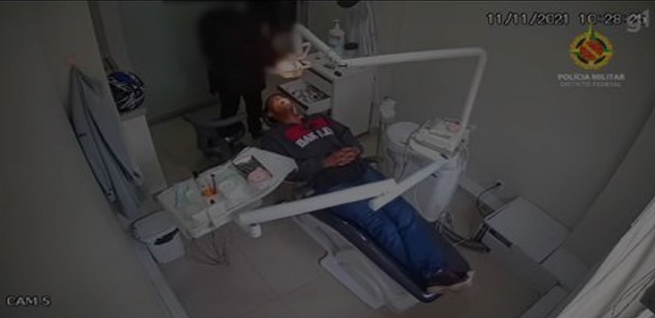 PM em cadeira de dentista percebe assalto à clínica e reage no DF
