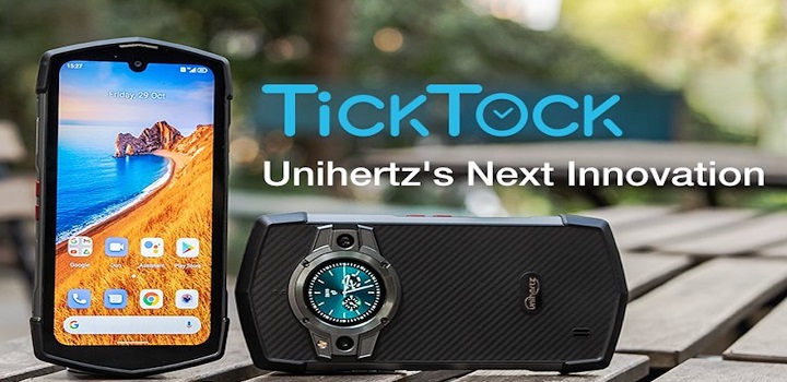 Smartphone Tick Tock 5 g com tela na traseira