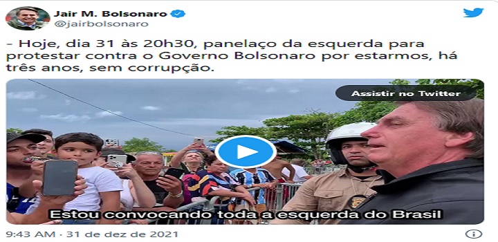 De férias em Santa Catarina, Bolsonaro ironiza críticas e convoca panelaço de esquerda