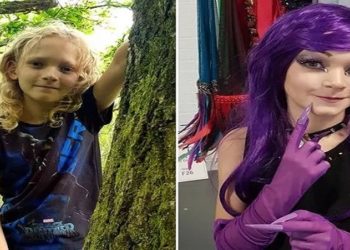 A britânica Fay Gardner, 34 anos, disse que o filho Cadyn, 11, é o "drag queen mais novo do Reino Unido".
